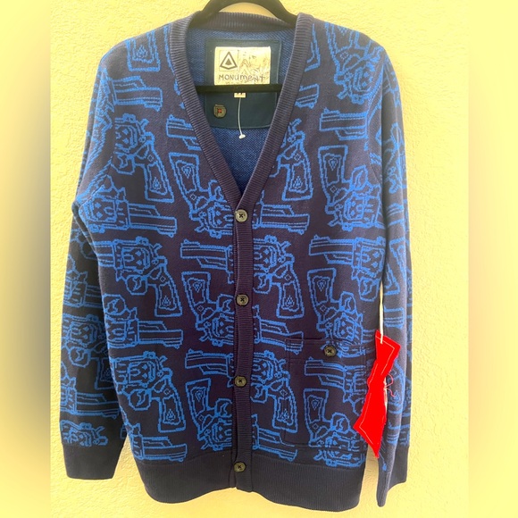 Monument vs the Masses Cardigan Blue Sz M NWT - Picture 2 of 10